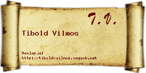 Tibold Vilmos névjegykártya